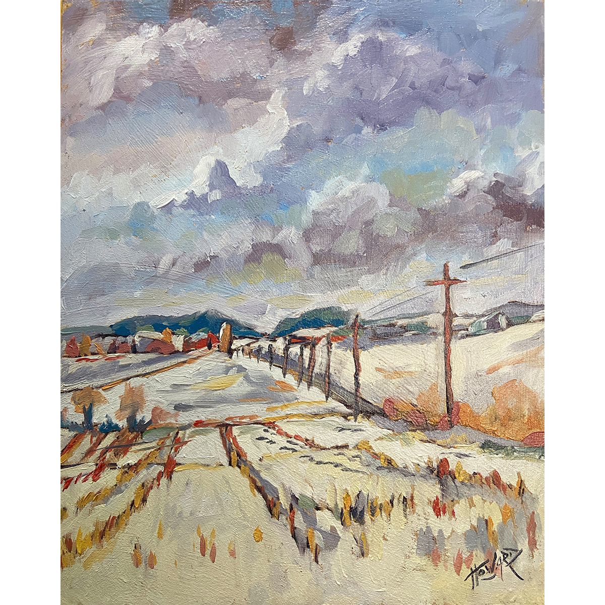 Midwinter Warmth – Original Oil Painting of Rural Wisconsin Winter
